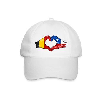 Belgium Chile flag hands heart shape used - Baseball Cap - white/white - Front