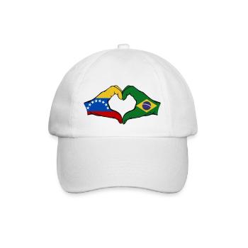 Venezuela Brésil Drapeau Mains Coeur Forme - Casquette classique - blanc/blanc - Devant