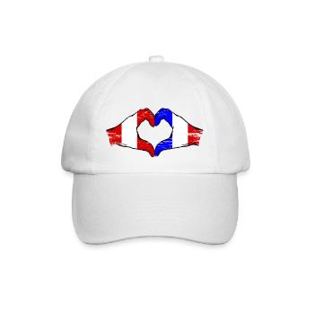 Peru France Hands Heart Shape Used - Baseball Cap - white/white - Front