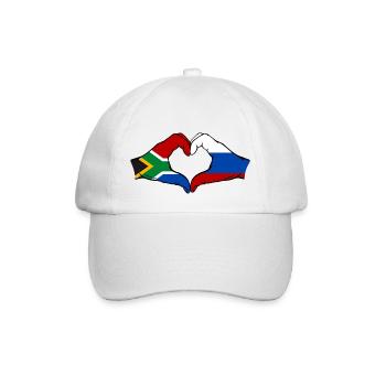 Afrique du Sud Russie Drapeau Mains Coeur Forme - Casquette classique - blanc/blanc - Devant