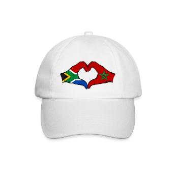 Afrique du Sud Maroc Drapeau Mains Coeur Forme - Casquette classique - blanc/blanc - Devant