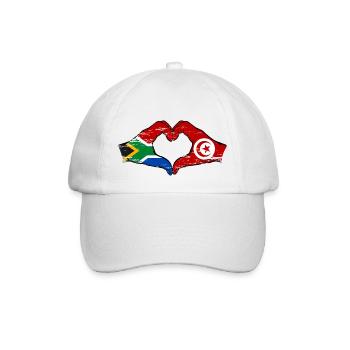 Afrique du Sud Tunisie drapeau mains forme de coeur utilisé - Casquette classique - blanc/blanc - Devant
