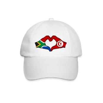 Afrique du Sud Tunisie Drapeau Mains Coeur Forme - Casquette classique - blanc/blanc - Devant