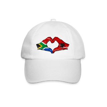 Afrique du Sud Albanie Drapeau Mains Coeur Forme Utilisé - Casquette classique - blanc/blanc - Devant