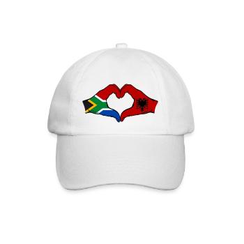 Afrique du Sud Albanie Drapeau Mains Coeur Forme - Casquette classique - blanc/blanc - Devant