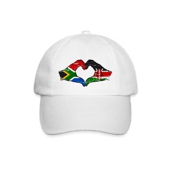 Afrique du Sud Kenya drapeau mains cœur utilisé - Casquette classique - blanc/blanc - Devant