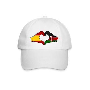 Spain Kenya Flag Hands Heart - Baseball Cap - white/white - Front