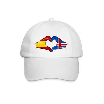 Spain Iceland flag hands heart used - Baseball Cap - white/white - Front
