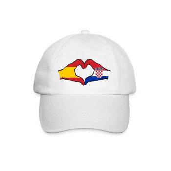 Espagne Croatie Drapeau Mains Coeur - Casquette classique - blanc/blanc - Devant