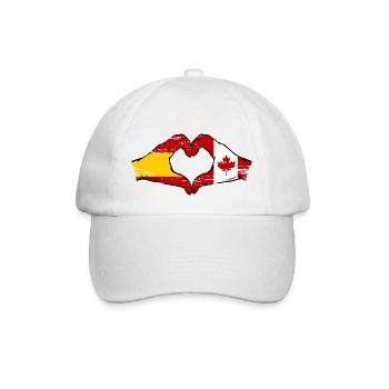 Espagne Canada Drapeau Mains Coeur Utilisé - Casquette classique - blanc/blanc - Devant