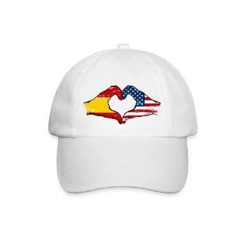 Espagne USA Drapeau Mains Coeur Utilisé - Casquette classique - blanc/blanc - Devant
