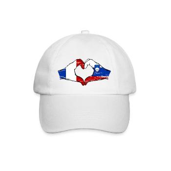 France Slovénie drapeau mains forme de coeur utilisé - Casquette classique - blanc/blanc - Devant
