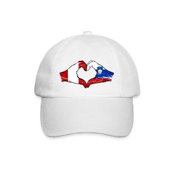 Pérou Slovénie drapeau mains forme de coeur utilisé - Casquette classique - blanc/blanc - Devant