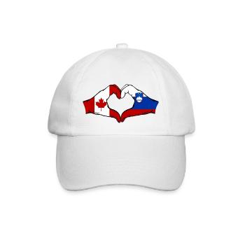 Canada Slovénie Drapeau Mains Coeur Forme - Casquette classique - blanc/blanc - Devant