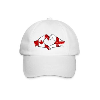 Kanada England Flagge Hände Herzform used - Baseballkappe - Weiß/Weiß - Vorne