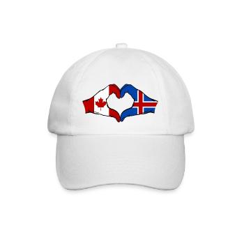 Kanada Island Flagge Hände Herzform - Baseballkappe - Weiß/Weiß - Vorne