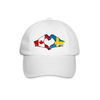 Canada Suède Drapeau Mains Coeur Forme Utilisé - Casquette classique - blanc/blanc - Devant