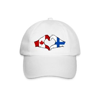 Canada Finlande Drapeau Mains Coeur Forme - Casquette classique - blanc/blanc - Devant