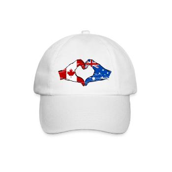 Canada Australie Drapeau Mains Coeur Utilisé - Casquette classique - blanc/blanc - Devant