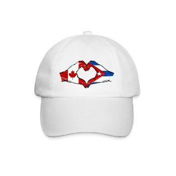 Canada Cuba drapeau mains forme coeur utilisé - Casquette classique - blanc/blanc - Devant