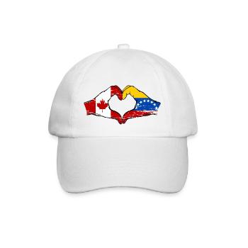 Canada Venezuela flag hands heart shape used - Baseball Cap - white/white - Front