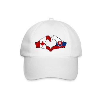 Kanada Slowakei Flagge Hände Herzform - Baseballkappe - Weiß/Weiß - Vorne