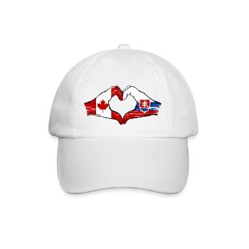 Canada Slovaquie drapeau mains coeur utilisé - Casquette classique - blanc/blanc - Devant