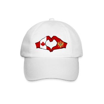 Canada Montenegro Flag Hands Heart Shape - Baseball Cap - white/white - Front