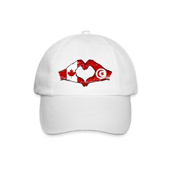 Drapeau du Canada Tunisie mains en forme de coeur utilisé - Casquette classique - blanc/blanc - Devant