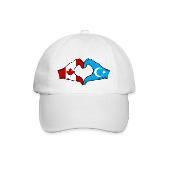 Drapeau ouïghour du Canada en forme de cœur - Casquette classique - blanc/blanc - Devant