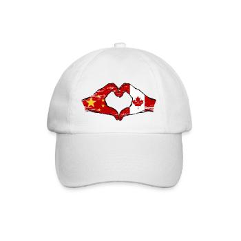 China Canada Flag Hands Heart Shape Used - Baseball Cap - white/white - Front