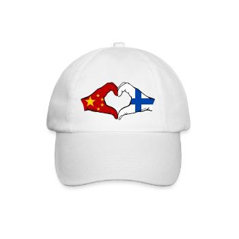 Chine Finlande Drapeau Mains Coeur Forme - Casquette classique - blanc/blanc - Devant