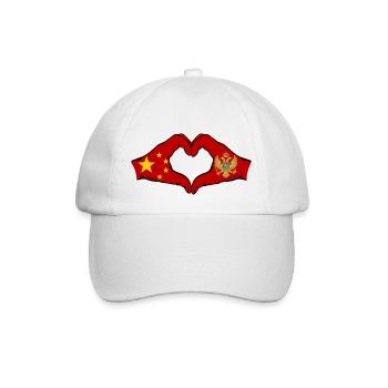 Chine Monténégro drapeau mains forme coeur - Casquette classique - blanc/blanc - Devant