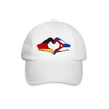 Allemagne Cuba Drapeau Mains Coeur Forme - Casquette classique - blanc/blanc - Devant