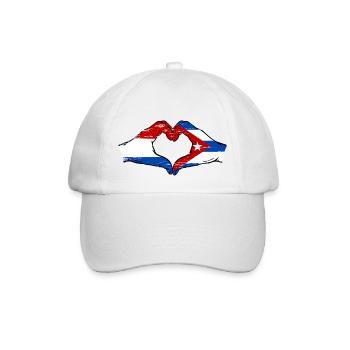 Holland Cuba flag hands heart shape used - Baseball Cap - white/white - Front