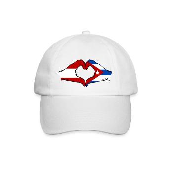 Austria Cuba Flag Hands Heart Shape - Baseball Cap - white/white - Front