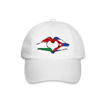 Hongrie Cuba Drapeau Mains Coeur Forme Utilisé - Casquette classique - blanc/blanc - Devant