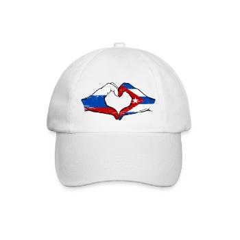 Russie Cuba drapeau mains forme de coeur utilisé - Casquette classique - blanc/blanc - Devant