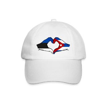 Estonie Cuba Drapeau Mains Coeur Forme - Casquette classique - blanc/blanc - Devant
