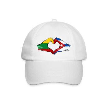 Lithuania Cuba Flag Hands Heart Shape Used - Baseball Cap - white/white - Front