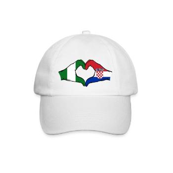 Nigeria France Flag Hands Heart Shape - Baseball Cap - white/white - Front