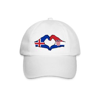 Islande Croatie Drapeau Mains Coeur Forme - Casquette classique - blanc/blanc - Devant