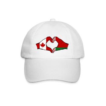 Canada Belarus Flag Hands Heart Shape - Baseball Cap - white/white - Front