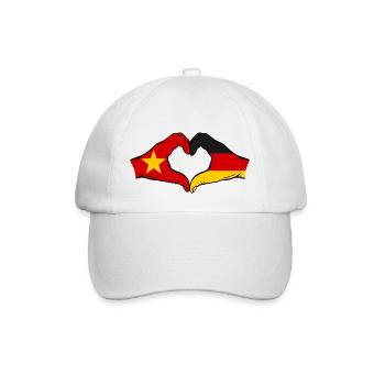 Vietnam Germany Flag Hands Heart Shape - Baseball Cap - white/white - Front