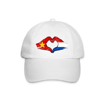 Vietnam Hollande drapeau mains forme coeur utilisé - Casquette classique - blanc/blanc - Devant