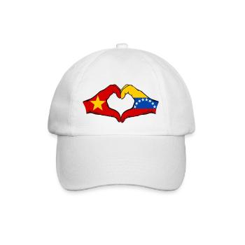 Vietnam Venezuela Flag Hands Heart Shape - Baseball Cap - white/white - Front