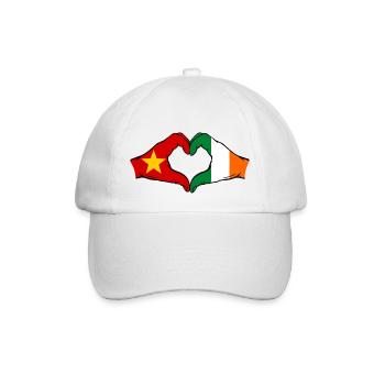 Vietnam Irland Flagge Hände Herzform - Baseballkappe - Weiß/Weiß - Vorne