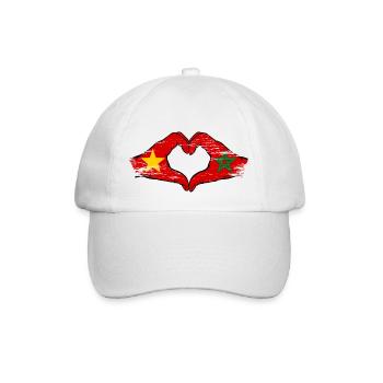 Viatnam Maroc Drapeau Mains Coeur Forme Utilisé - Casquette classique - blanc/blanc - Devant