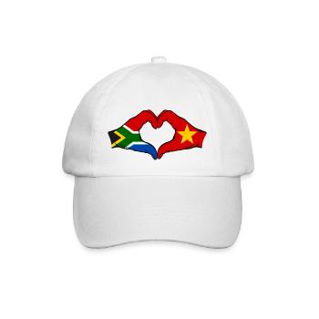 Südafrika Vietnam Flagge Hände Herzform - Baseballkappe - Weiß/Weiß - Vorne