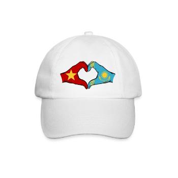Vietnam Kazakhstan Drapeau Mains Coeur Forme - Casquette classique - blanc/blanc - Devant